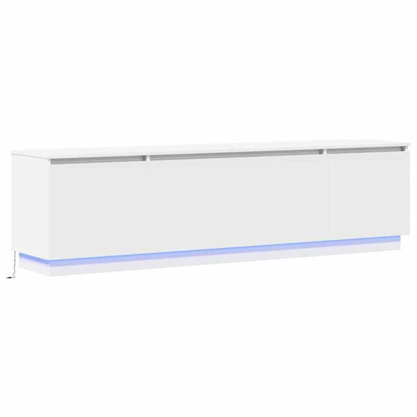 vidaXL Meuble TV avec LED Blanc 180 x 38 x 49 cm Bois d'ingénierie