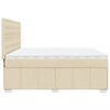 vidaXL Sommier &agrave; lattes de lit avec matelas Cr&egrave;me 200x200 cm Tissu