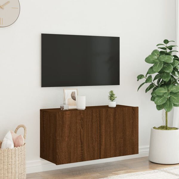 vidaXL Meuble TV mural ch&ecirc;ne marron 80x30x41 cm