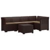 vidaXL Canap&eacute; de Jardin 5 Places avec Coussins Aspect Rotin PP Marron