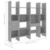 vidaXL Ensemble de biblioth&egrave;que 4 pcs Gris b&eacute;ton Bois d'ing&eacute;nierie