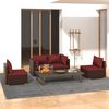 vidaXL Salon de jardin 4 pcs avec coussins R&eacute;sine tress&eacute;e Marron
