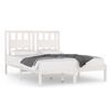 vidaXL Cadre de lit sans matelas blanc bois massif