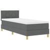 vidaXL Lit &agrave; ressort LED avec coussin Gris fonc&eacute; 80 x 200 cm tissu