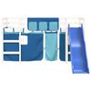 vidaXL Lit mezzanine enfants avec rideaux sans matelas bleu 90x190 cm