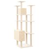 vidaXL Arbre &agrave; chat avec griffoirs en sisal Cr&egrave;me 162 cm