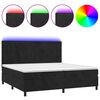 vidaXL Sommier &agrave; lattes de lit et matelas LED Noir 200x200 cm Velours