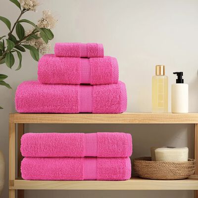 vidaXL Serviettes de sauna de qualité supérieure SOLUND 4 pcs rose