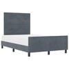 vidaXL Lit &agrave; ressorts avec t&ecirc;te de lit Gris fonc&eacute; 120 x 190 cm Velours