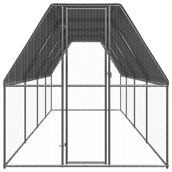 vidaXL Poulailler d'ext&eacute;rieur 2x8x2 m Acier galvanis&eacute;