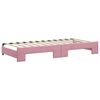 vidaXL Lit de jour avec gigogne et tiroirs sans matelas rose 90x200 cm