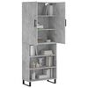 vidaXL Buffet haut Gris b&eacute;ton 69,5x34x180 cm Bois d'ing&eacute;nierie