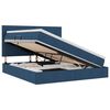vidaXL Lit avec rangement et matelas Bleu 180 x 200 cm tissu