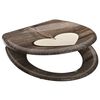 SCH&Uuml;TTE Si&egrave;ge de toilette avec fermeture en douceur WOOD HEART imprim&eacute;
