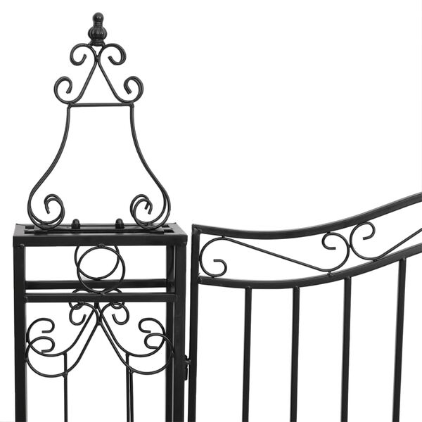vidaXL Portail de jardin noir 121x8x180 cm fer forg&eacute;