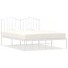 vidaXL Cadre de lit m&eacute;tal sans matelas et t&ecirc;te de lit blanc 150x200 cm