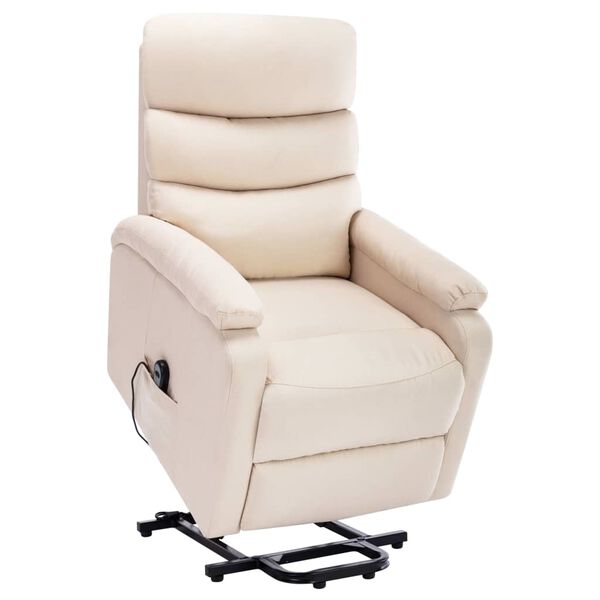 vidaXL Fauteuil de massage Cr&egrave;me Tissu