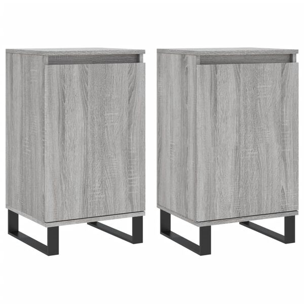 vidaXL Buffets 2 pcs sonoma gris 40x35x70 cm bois d'ing&eacute;nierie