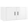 vidaXL Ensemble de meubles TV 3 pcs Blanc brillant Bois d'ing&eacute;nierie