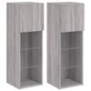 vidaXL Meubles TV avec lumi&egrave;res LED 2 pcs sonoma gris 30,5x30x90 cm
