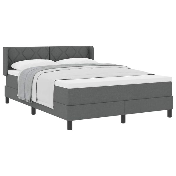 vidaXL Lit boxspring avec matelas avec matelas Gris fonc&eacute; 140 x 200 cm