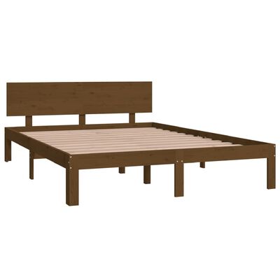 vidaXL Cadre de lit sans matelas marron miel pin massif 140x200 cm