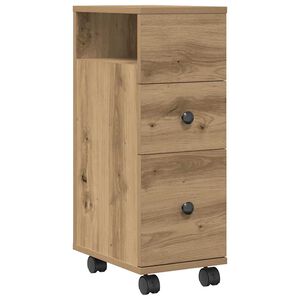 vidaXL Meuble &eacute;troit de salle de bain &agrave; roulettes ch&ecirc;ne artisanal