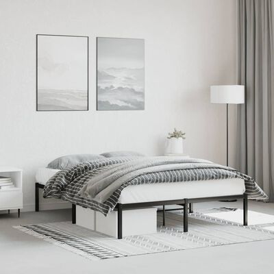 vidaXL Cadre de lit métal sans matelas noir 140x190 cm