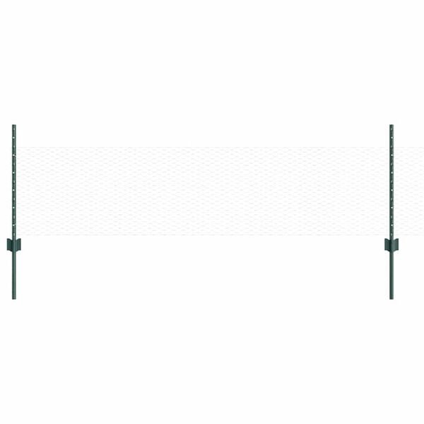 vidaXL Cl&ocirc;ture avec poteau Vert 0,5 x 10 m Acier et PVC