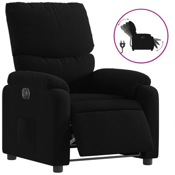 vidaXL Fauteuil inclinable &eacute;lectrique Noir Tissu