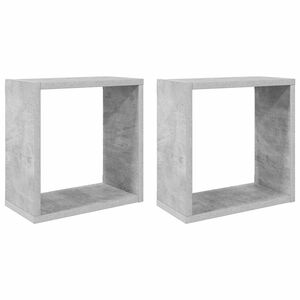 vidaXL &Eacute;tag&egrave;res cube murales 2 pcs Gris b&eacute;ton 30x15x30 cm