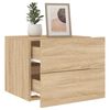 vidaXL Table de chevet murale avec lumi&egrave;res LED ch&ecirc;ne sonoma