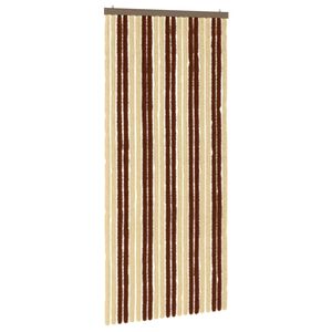 vidaXL Rideau anti-insectes en chenille Marron et beige 90 x 200 cm