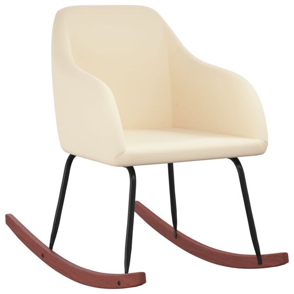 vidaXL Chaise &agrave; bascule Cr&egrave;me Velours