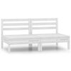 vidaXL Canap&eacute;s centraux de jardin 2 pcs blanc bois de pin massif