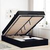 vidaXL Cadre de lit avec matelas avec matelas 2 pcs Noir tissu