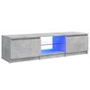 vidaXL Meuble TV avec lumières LED gris béton 140x40x36 cm