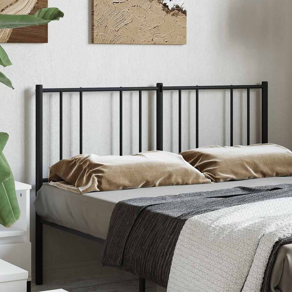 vidaXL T&ecirc;te de lit de remplacement m&eacute;tal noir 160 cm