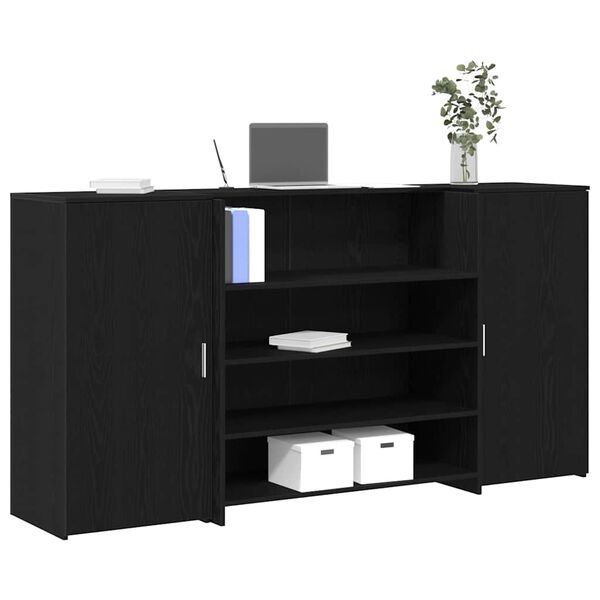 vidaXL Bureau de r&eacute;ception Ch&ecirc;ne noir 200x50x103,5 cm Bois d'ing&eacute;nierie