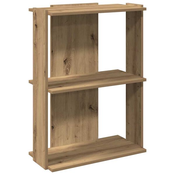 vidaXL Biblioth&egrave;que &agrave; 3 niveaux ch&ecirc;ne artisanal 60x30x80 cm