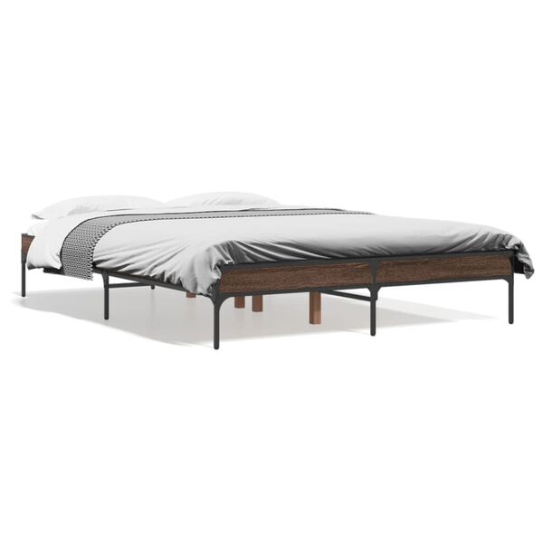 vidaXL Cadre de lit sans matelas ch&ecirc;ne marron 120x190 cm