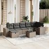 vidaXL Salon de jardin 8 pcs avec coussins gris r&eacute;sine tress&eacute;e