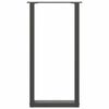 vidaXL Pieds de table console en U, 2 pi&egrave;ces, anthracite, 38 x (72-73) cm, acier