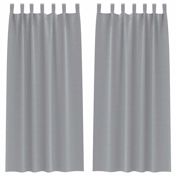 vidaXL Rideaux occultants avec anneaux 2 pcs Gris clair 245 x 140 cm