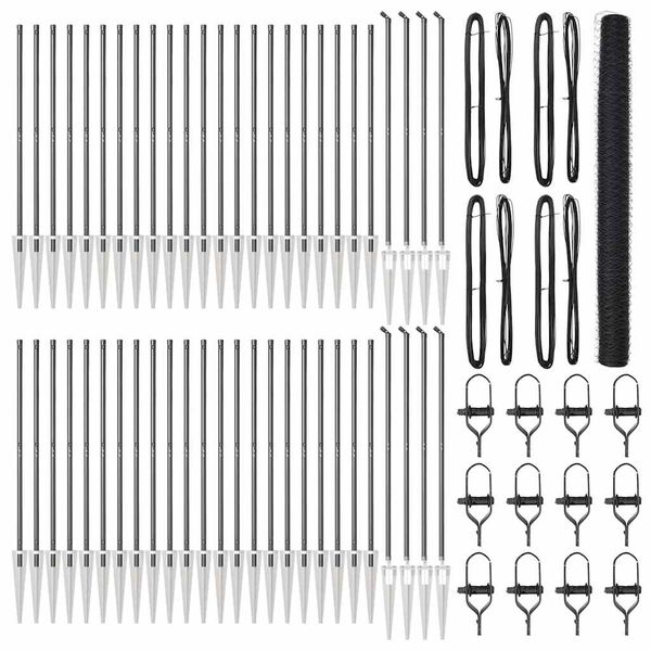 vidaXL Clôture avec poteaux Gris 1.6 x 100 m Acier recouvert de PVC