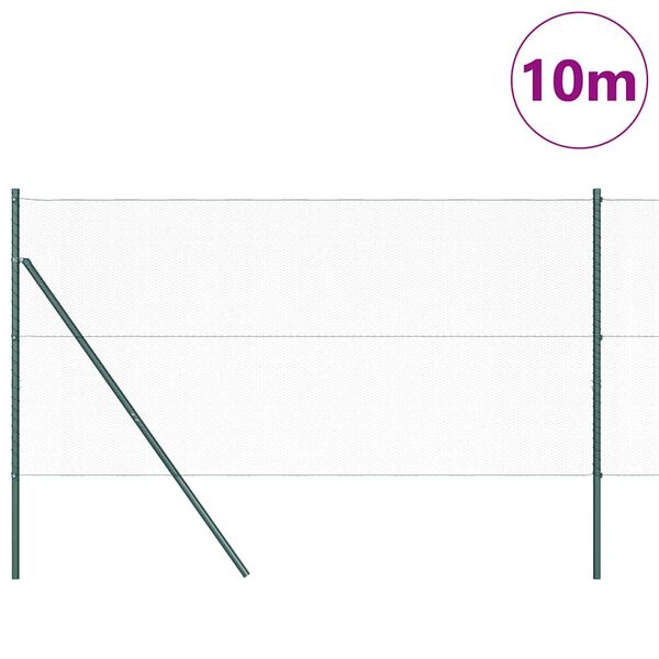 vidaXL Poteau de cl&ocirc;ture. Vert 10 x 1,2 m (maillage de 13 mm)