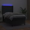 vidaXL Sommier &agrave; lattes de lit matelas LED Noir 100x200cm Similicuir