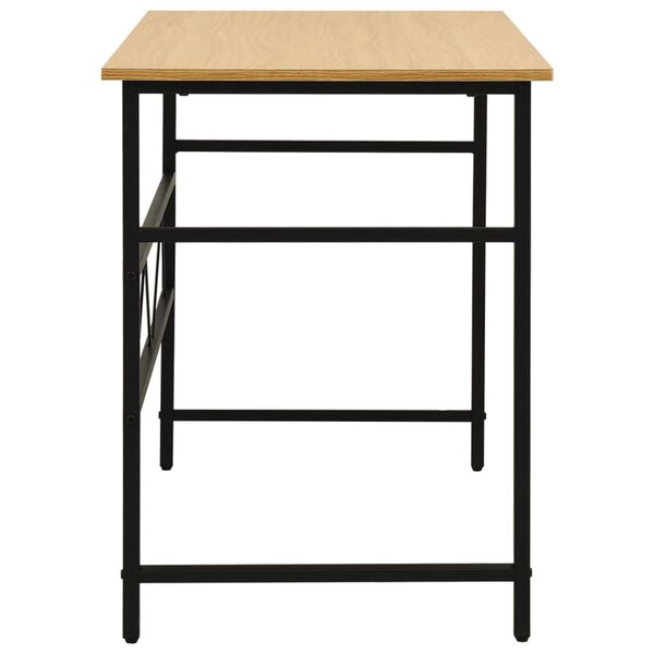 vidaXL Bureau d'ordinateur Noir/ch&ecirc;ne clair 105x55x72 cm MDF et m&eacute;tal