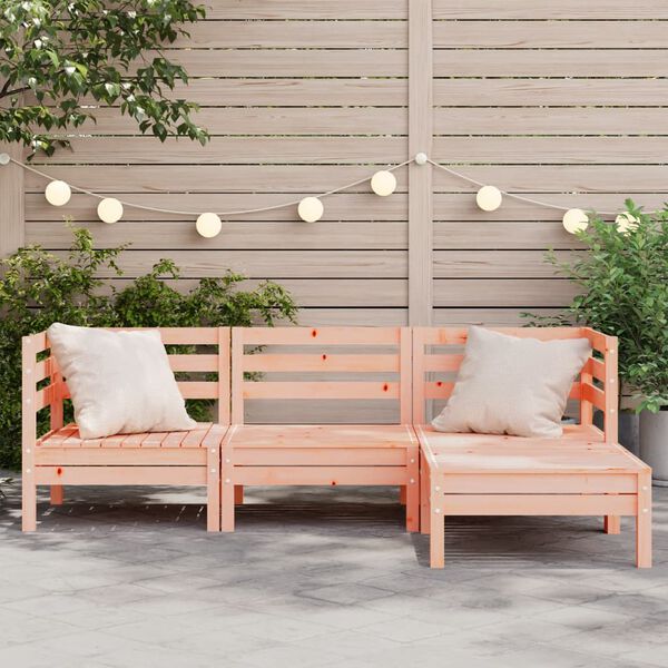 vidaXL Canap&eacute; de jardin 3 places avec repose-pied bois massif douglas