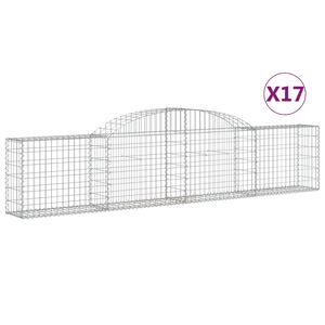 vidaXL Paniers &agrave; gabions arqu&eacute;s 17 pcs 300x30x60/80 cm Fer galvanis&eacute;